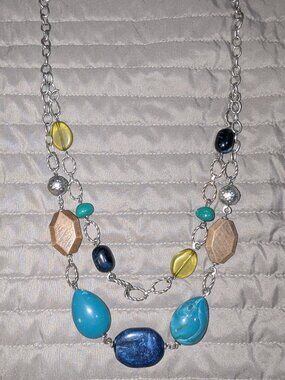 $1 with Bundle ~ Colorful Statement Necklace Mixed Beads 6558